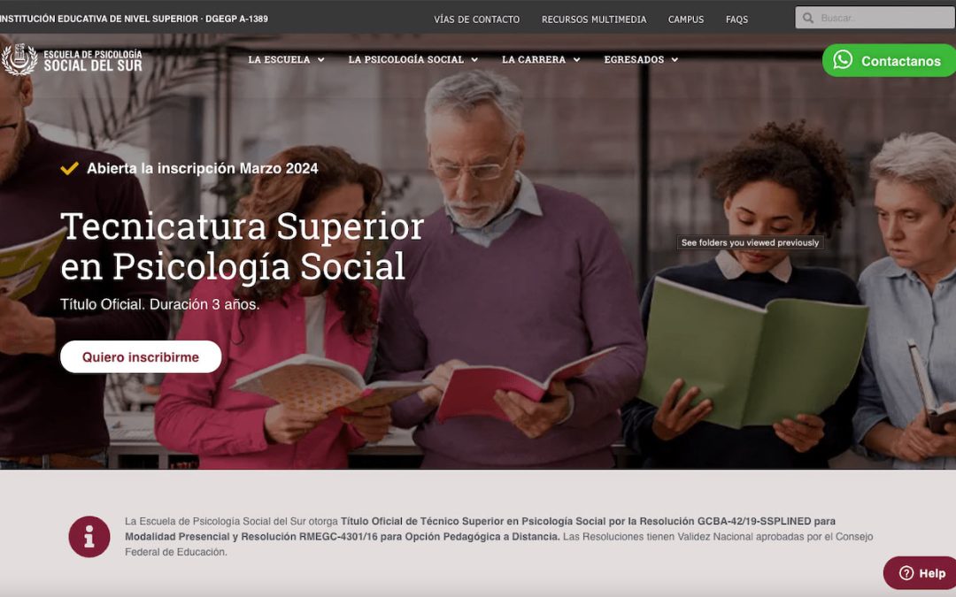 Renovado website para la Escuela de Psicología Social del Sur